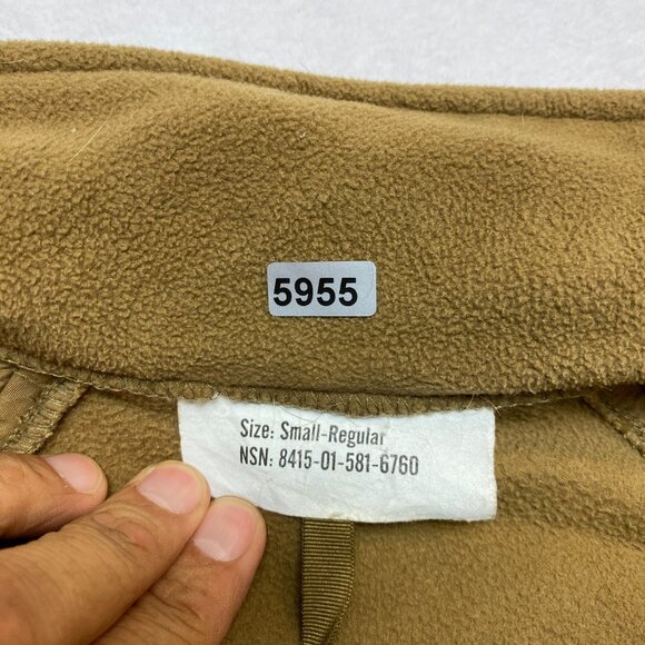 US Military Type II/III Cold Weather Fleece Jacket Men's S Reg Tan Elbow Patch - Picture 9 of 15